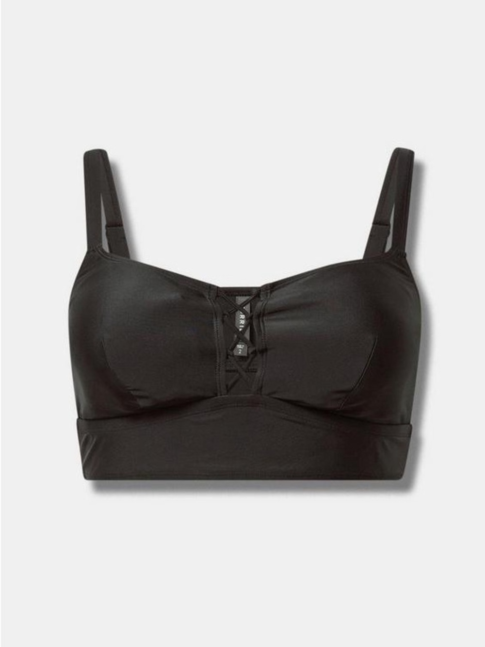 Torrid Wireless Strappy Lace Up Bikini Top Black Size 2XL (18-20)